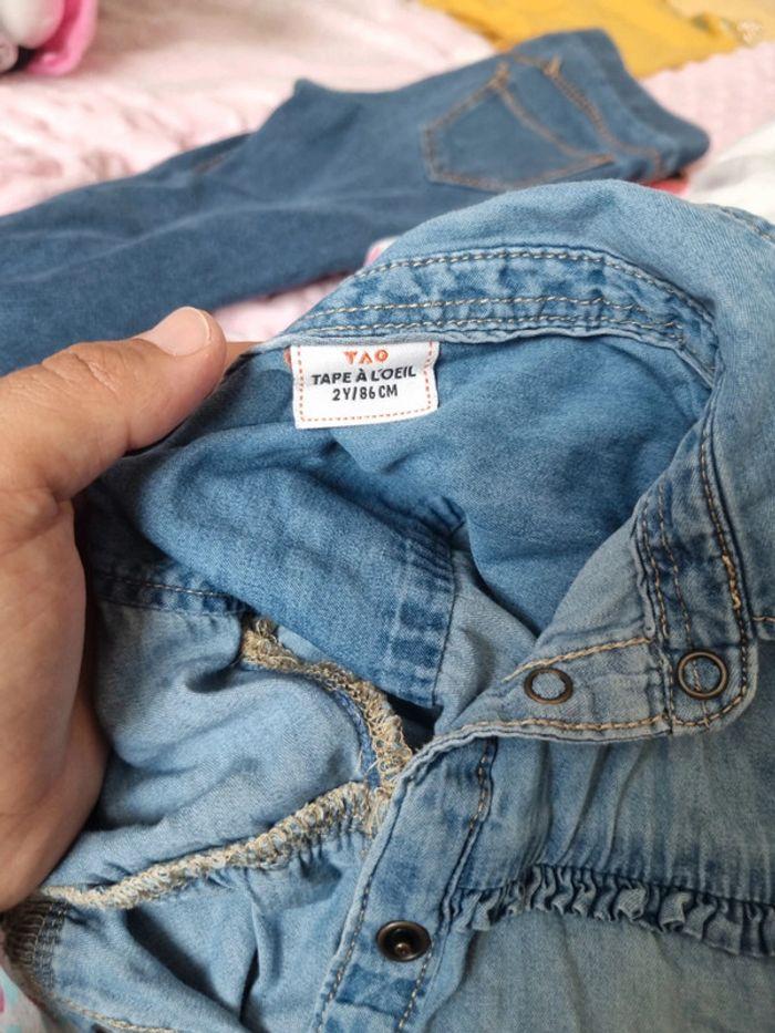 Chemise en jeans fille taille 2ans - photo numéro 3