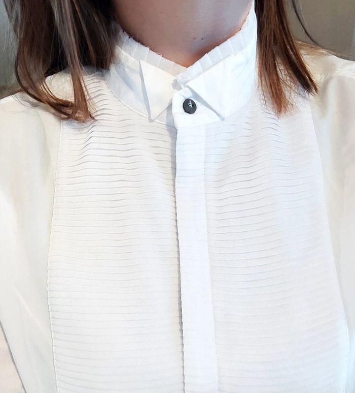 Chemise plastron 100%coton blanc, Karl Lagerfeld, t.42/xl/10, neuve - photo numéro 9