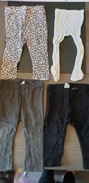 Lot 1 leggings 9/12mois et 2 leggings 12/18mois et 1 collant 12mois