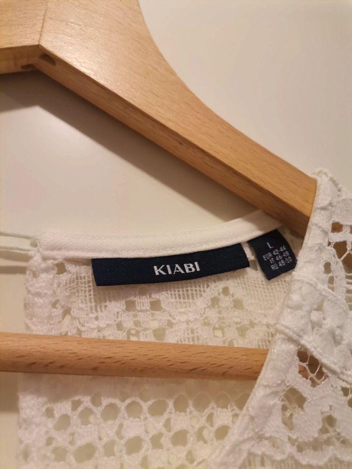 Tshirt kiabi blanc crème avec dentelle taille L - photo numéro 3