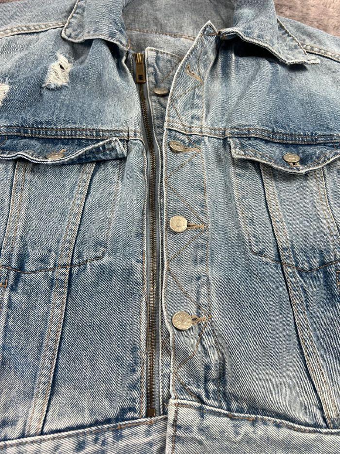 👕 Veste en Jeans vintage y2k Bleu Clair Taille L 👕 - photo numéro 12