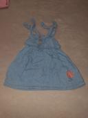 Robe jean  bretelle bébé fille