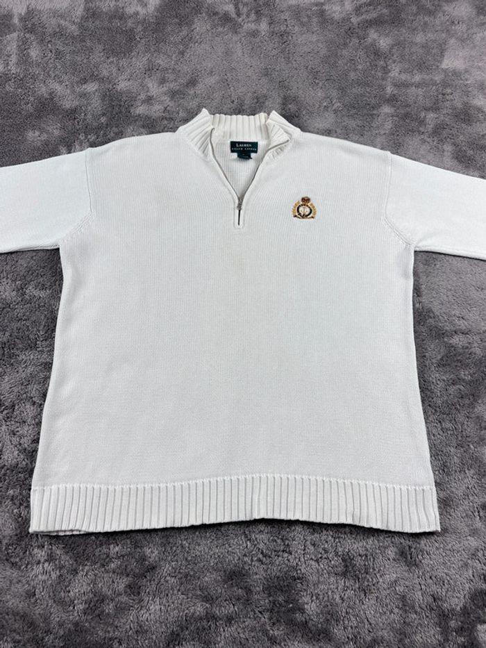 👕 Sweat Lauren Ralph Lauren Vintage Logo Brodé Blanc Taille L 👕 - photo numéro 6