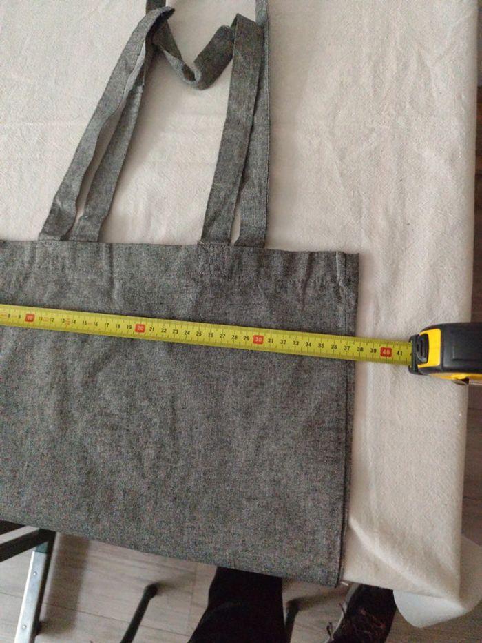 1 sac pliable gris coton - photo numéro 5