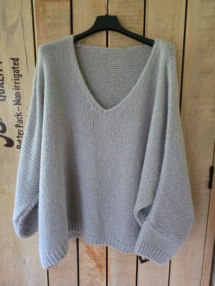 pull chauve souris gris clair - photo numéro 5