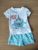 Ensemble t-shirt+short requin