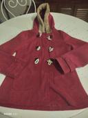 Manteau fushia a capuche