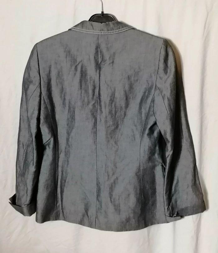 Veste / Blazer gris en lin taille 42 Rodier - photo numéro 11