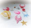 Accessoires accessories Pony poney barbie petshop couronne collier tiara rose or doré cheval