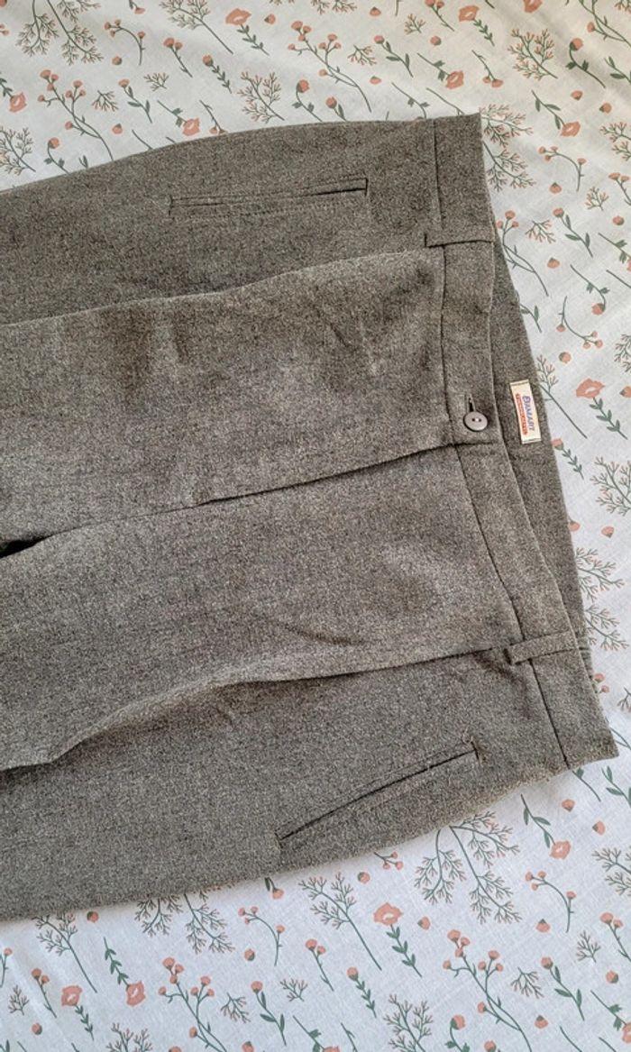 Pantalon tailleur gris droit Vintage Damart - photo numéro 2