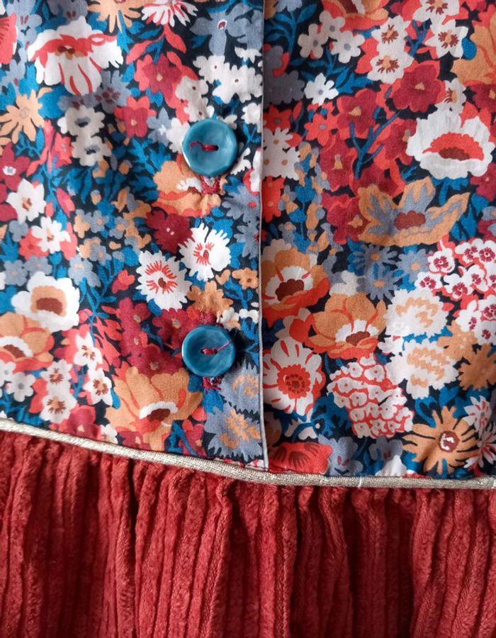 Robe liberty Thorpe et velours terra cotta Couturière 4 ans - photo numéro 6