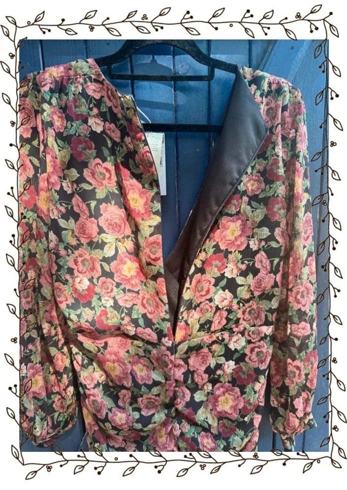 Robe drapée motif floral Mango taille 40 - photo numéro 6