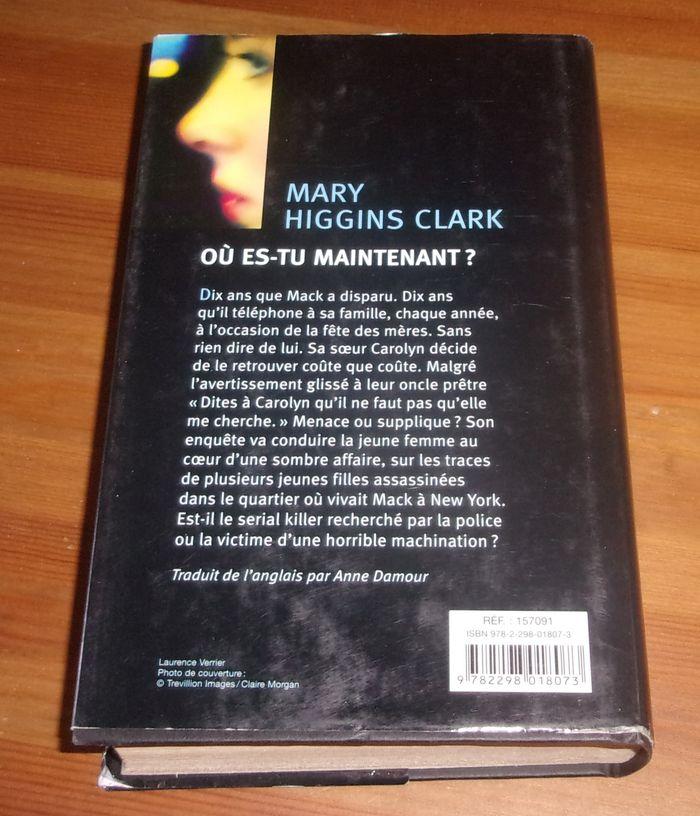 Où es-tu maintenant? de Mary Higgins Clark roman - photo numéro 2