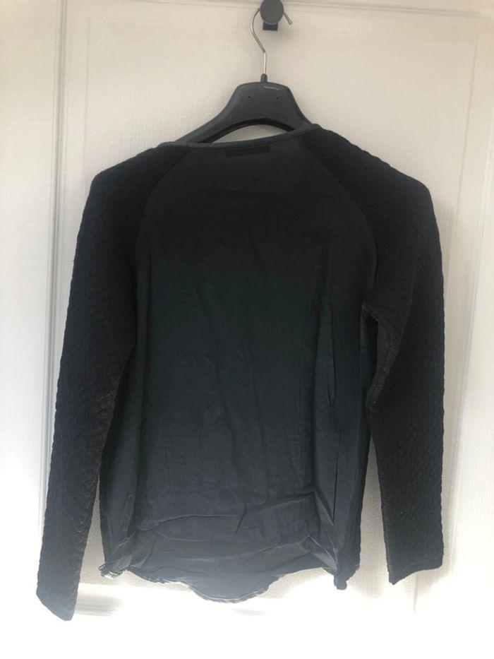 Pull bi matière noir camaïeu taille 1 - photo numéro 4