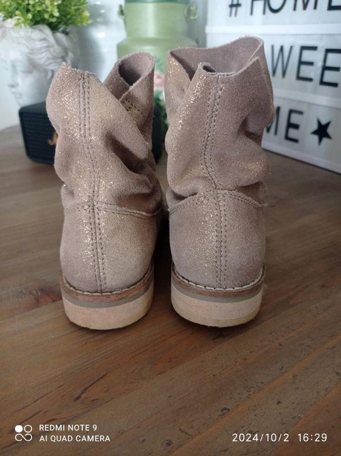 Bottines cuir beige doré t.25 - photo numéro 8