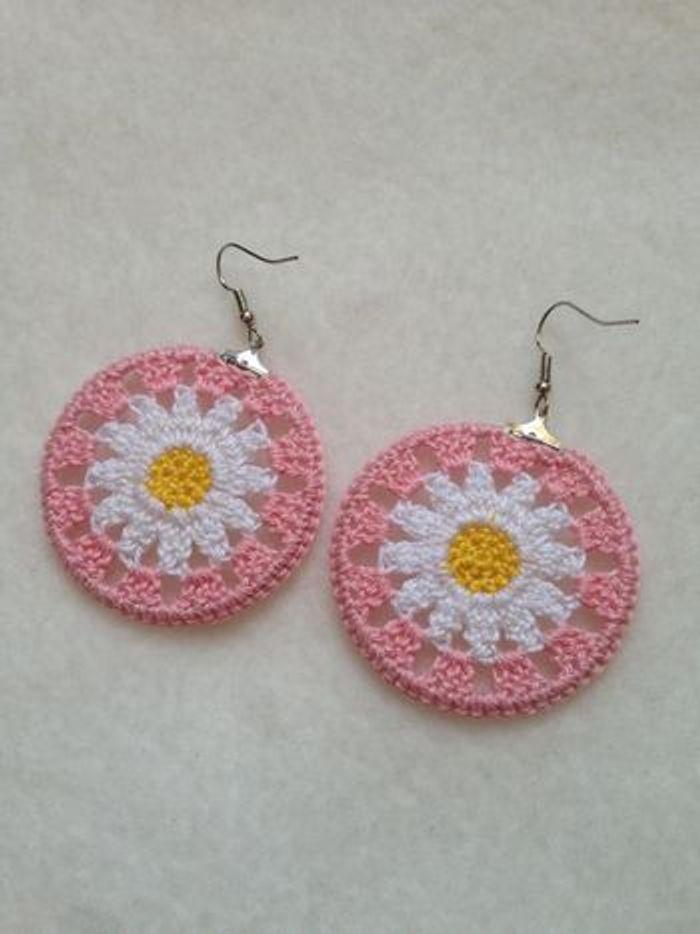 Boucles d'oreilles marguerites - photo numéro 4