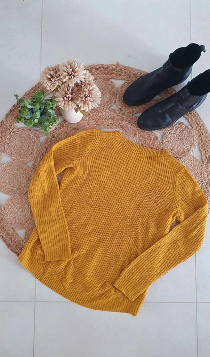 Pull en maille jaune moutarde - Pimkie - Taille S : 36 - 38 - photo numéro 4