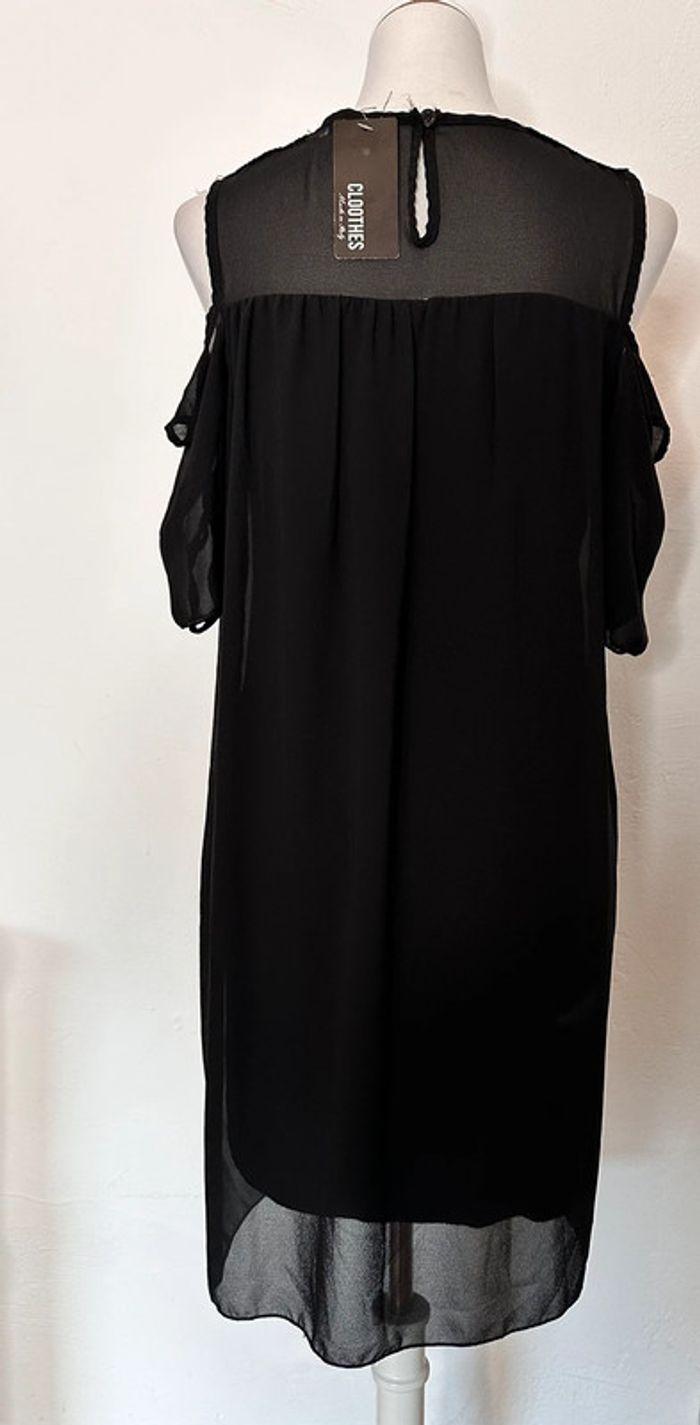 Robe Cloothes noire en voile doublée décolleté guipure taille 40 - photo numéro 5