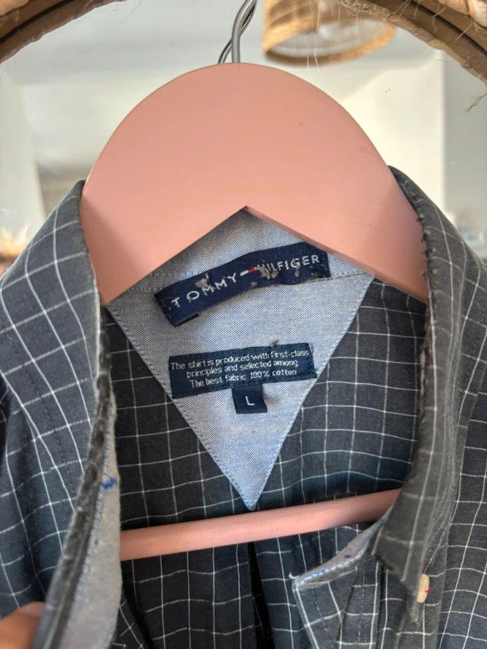 Chemise bleu carreaux Tommy Hilfiger L - photo numéro 3