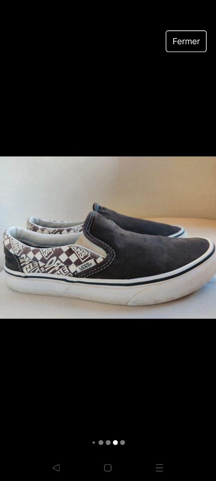 Slip on Van's noires et blanches pointure 40 25,5cm 9 US - photo numéro 9