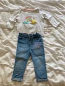 Ensemble jeans haut fille in extenso 9 mois