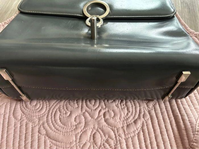 Sac Vintage en cuir satiné gris - photo numéro 2