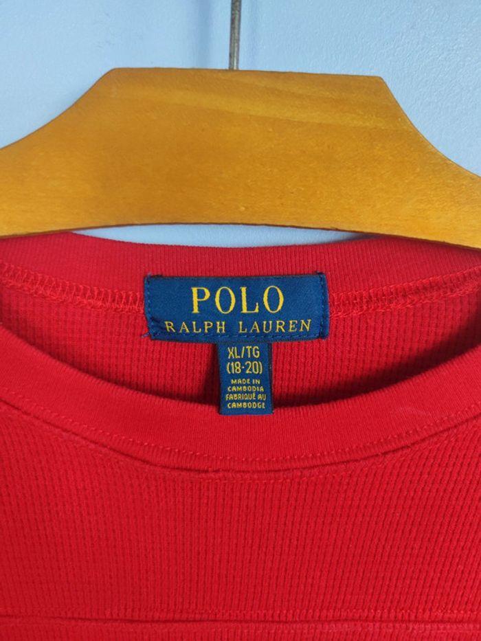 Pull Ralph Lauren Nid D'abeilles Rouge Logo Brodé Jaune Taille XS Homme - photo numéro 3