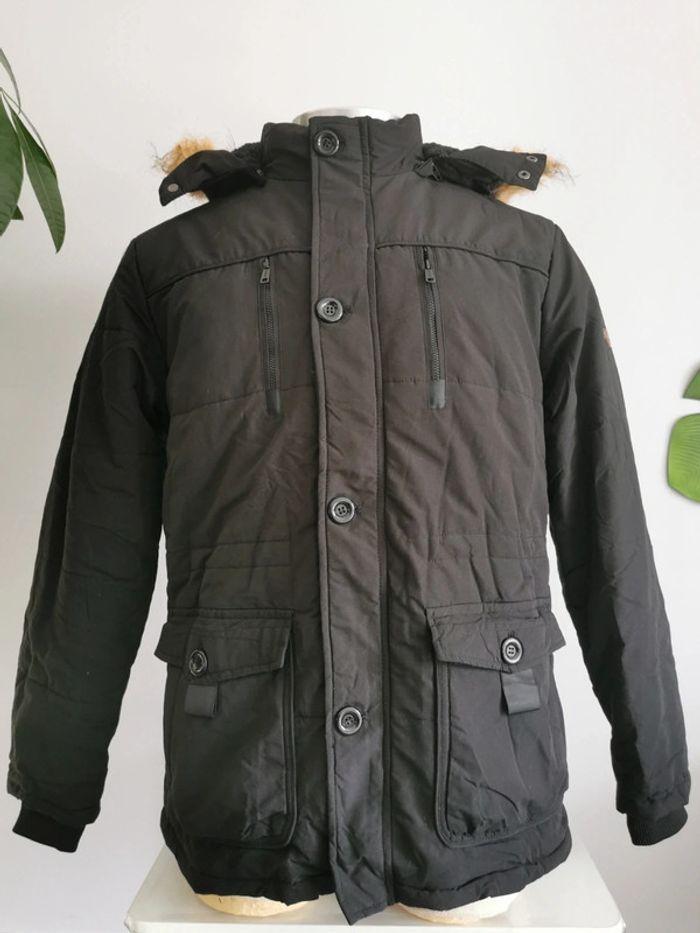 Manteau d'hiver à capuche, parka coupe-vent noire Wenven Taille M - photo numéro 2