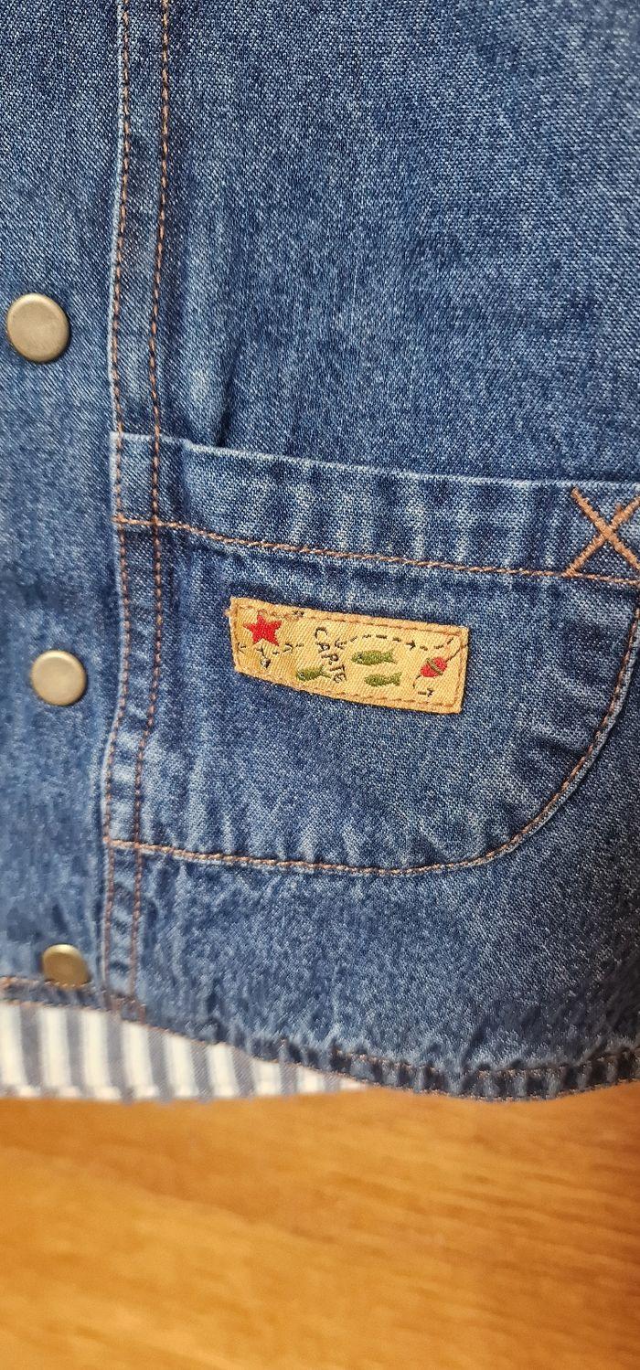 Veste vintage denim doublée Catimini avec détails brodés en taille 6 mois / 60 cm - photo numéro 6