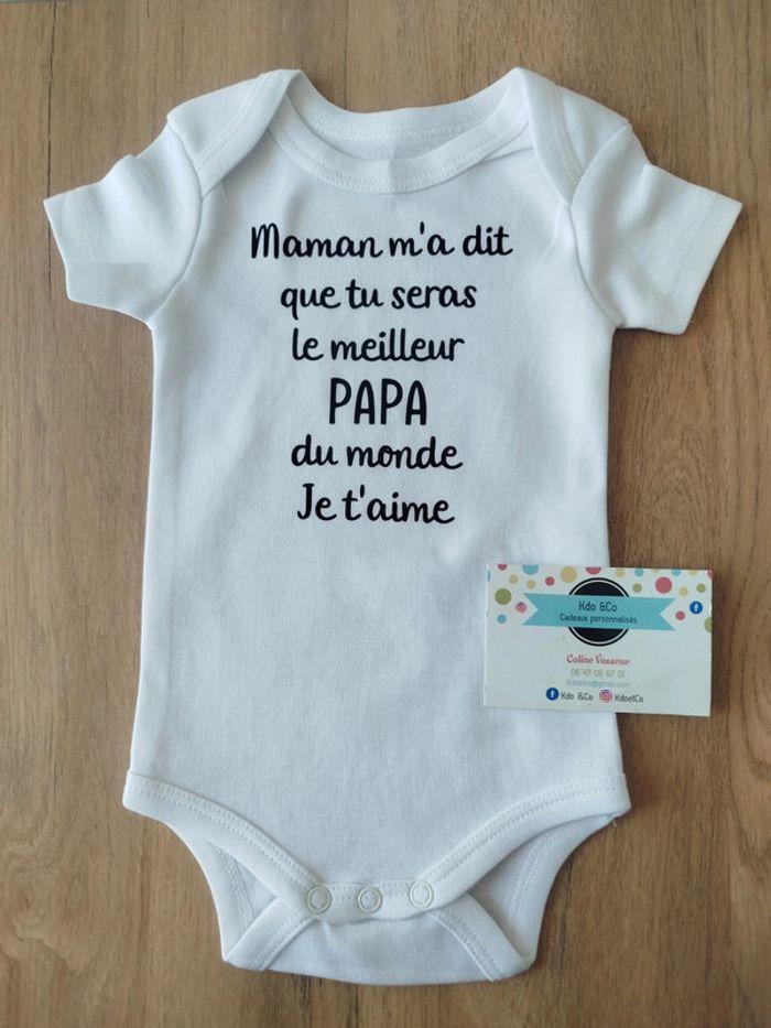 Body mixte maman m'a dit que tu seras le meilleur papa du monde je t'aime annonce grossesse