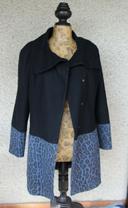 Manteau, Veste, noir léopard bleu, Soft Grey, 40