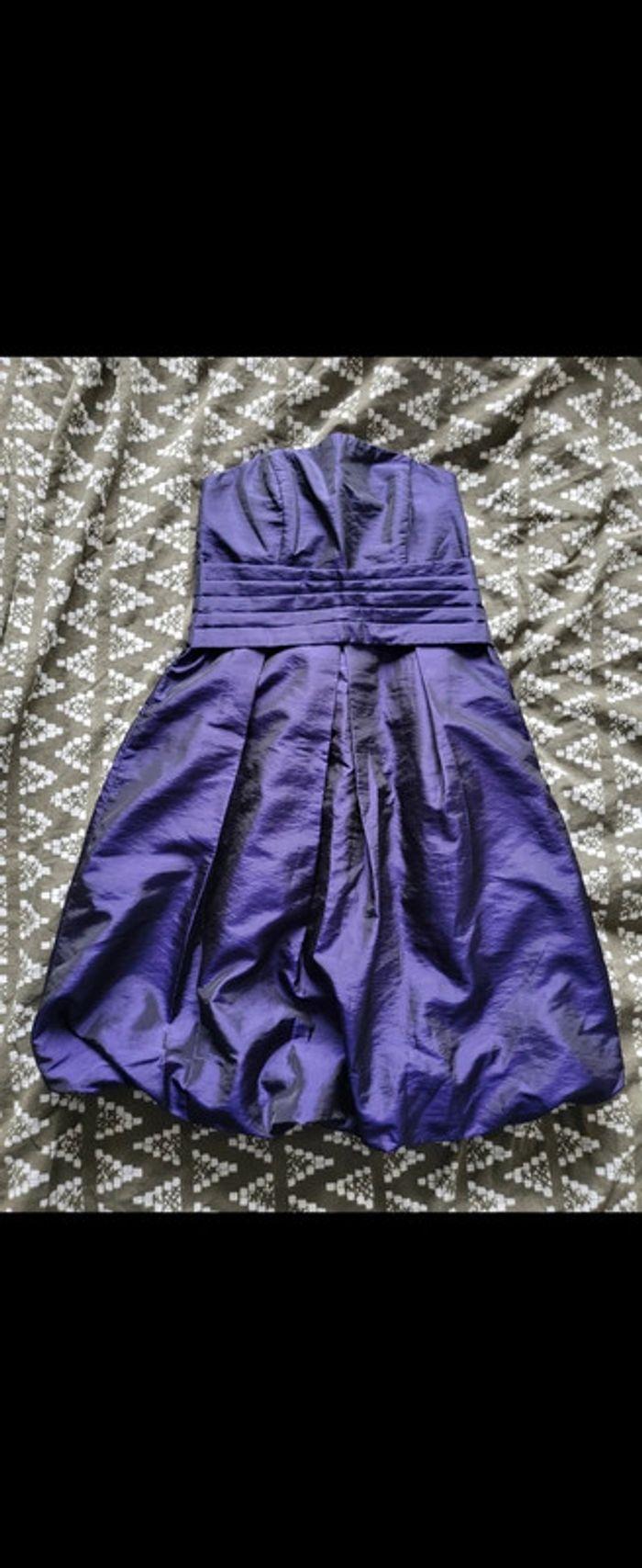 Robe de soirée Taille XS 34 bustier violet à reflets - photo numéro 2