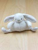 Petit Doudou peluche lapin blanc bouclette bébé chocolat Leana