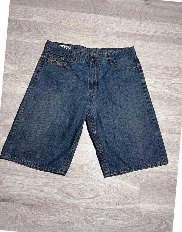 🩳 Short vintage brodé hip hop Ecko UNLTD en jean Bleu Taille 40 XL 🩳 - photo numéro 2