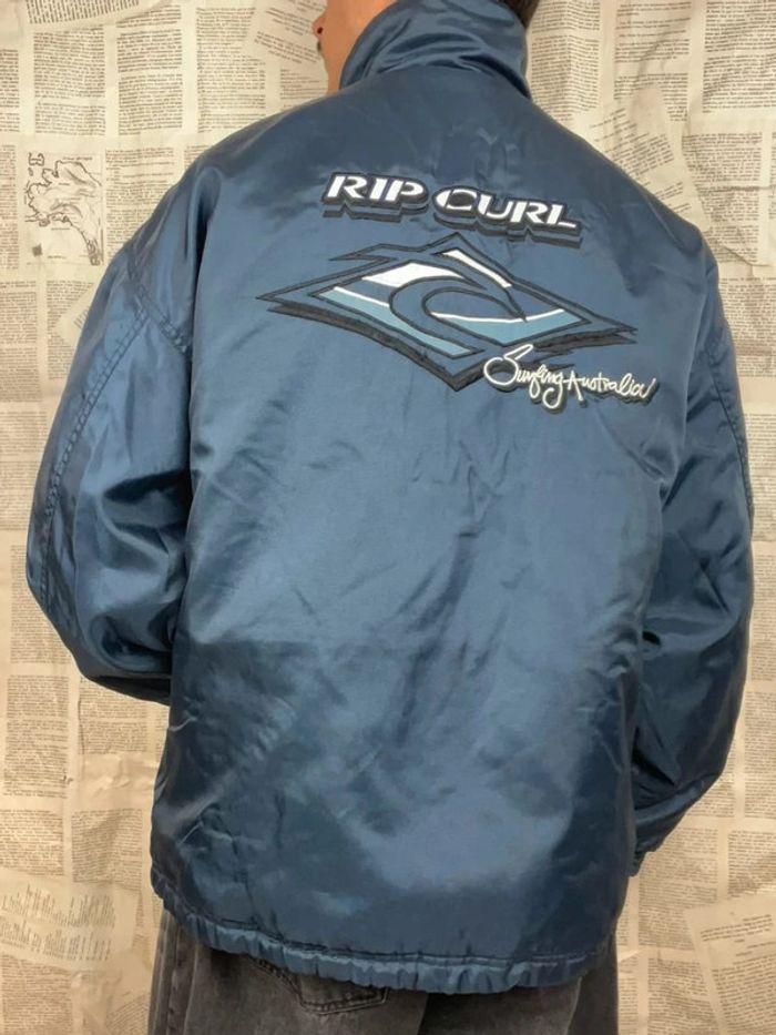 Veste Harrington ripcurl vintage brodé y2k bleu - photo numéro 3