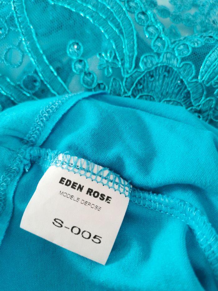 Top bleu turquoise strass et dentelle Eden Rose Taille 5 - XL - photo numéro 8