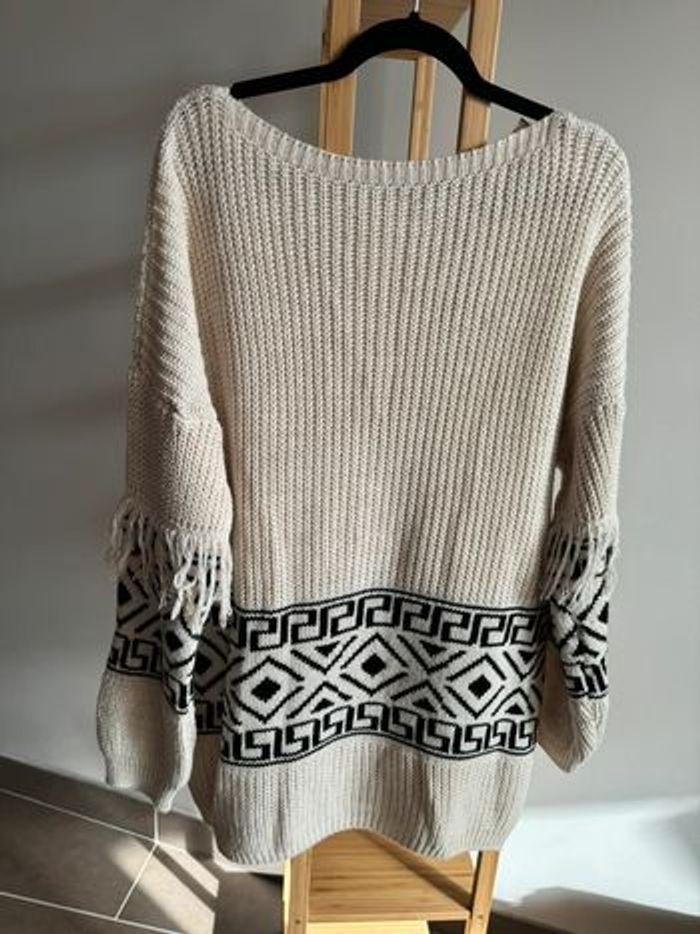 Pull tunique en mailles et franges Taille Unique (36/44) - photo numéro 8