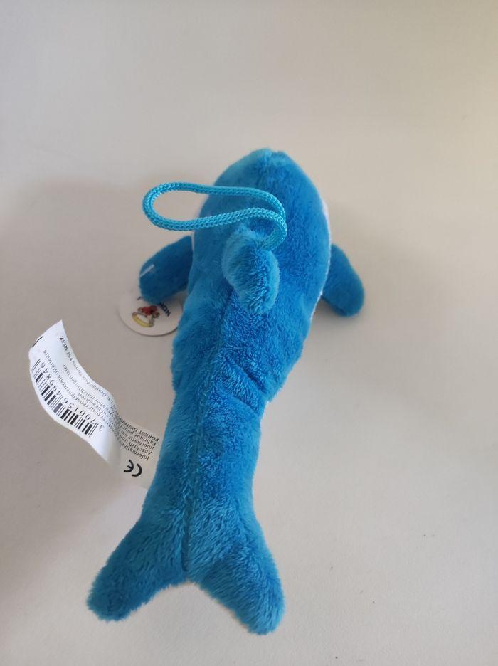 Peluche dauphin bleu Pluchon / vintage - photo numéro 3