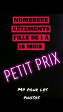 Vêtements fille 1 à 18 mois