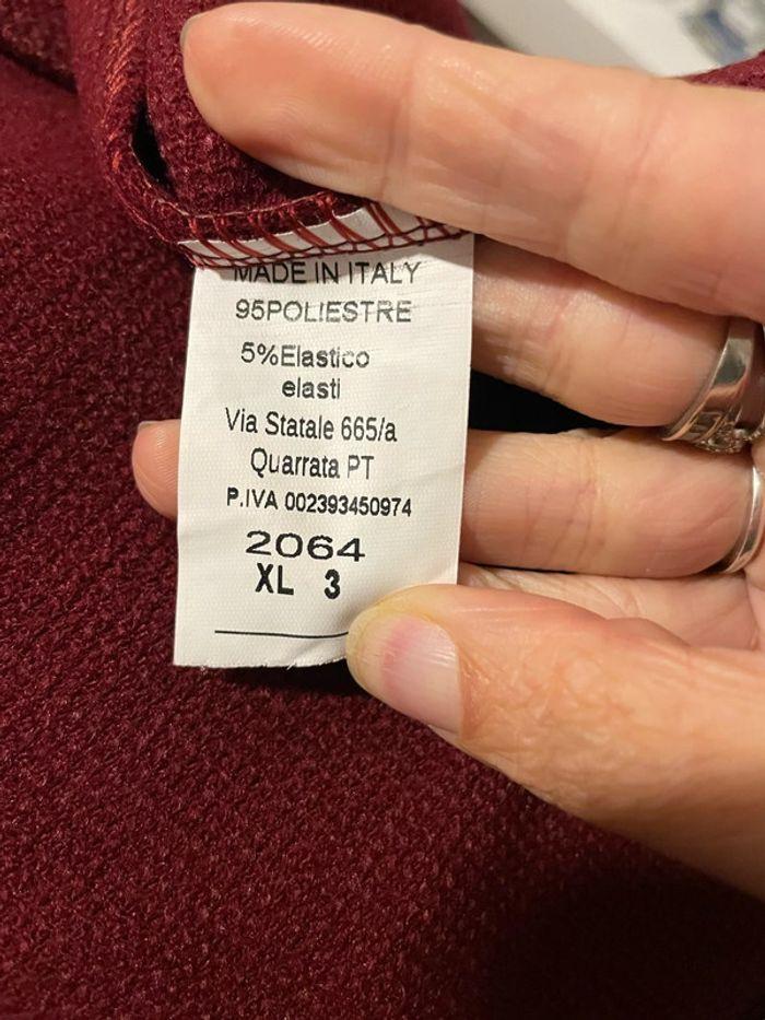 Manteau bordeaux col rond manches trompette neuf fashion taille XL - photo numéro 6