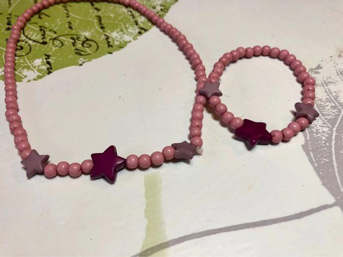 Ensemble collier et bracelet enfant rose petite étoile - photo numéro 2