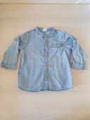 Chemise en jean col Mao