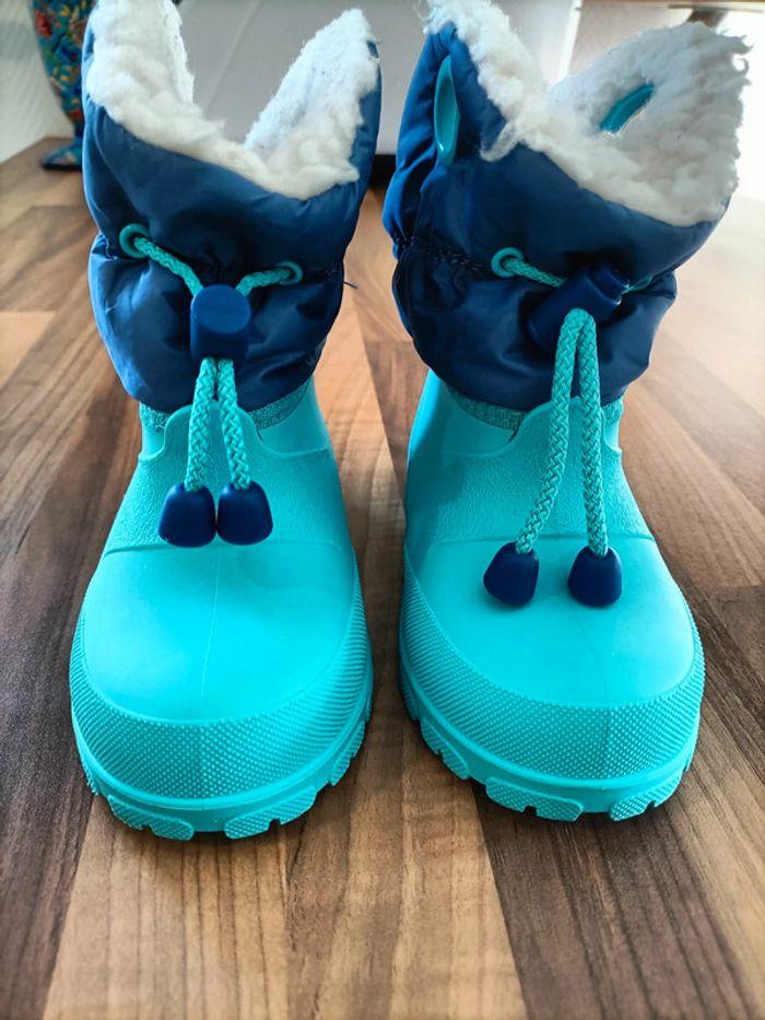 Bottes de neige ski bleues marines et turquoises 22-23 - photo numéro 4