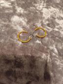 Petite boucles d oreilles style mini créoles jaune