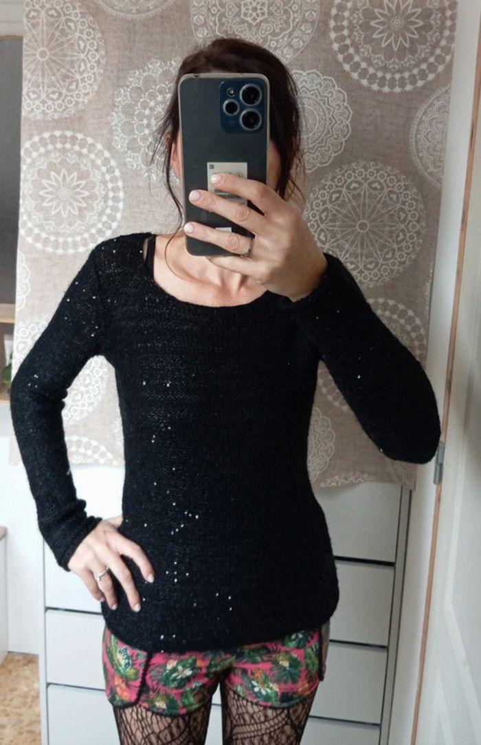 Pull en maille Caroll mohair, laine et sequins - photo numéro 9