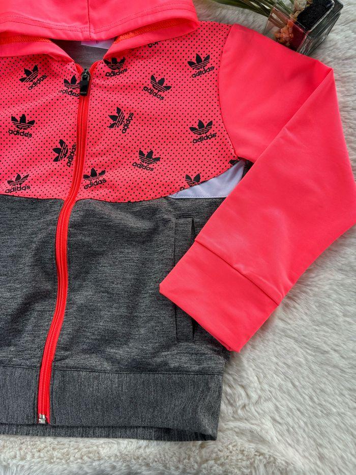 Veste-gilet Adidas rose et gris fille 6ans - photo numéro 4