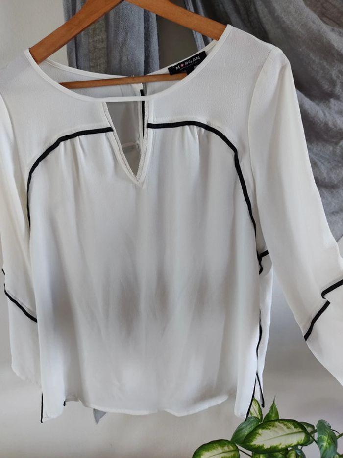 Blouse fluide blanc crème • 38 • Morgan - photo numéro 2