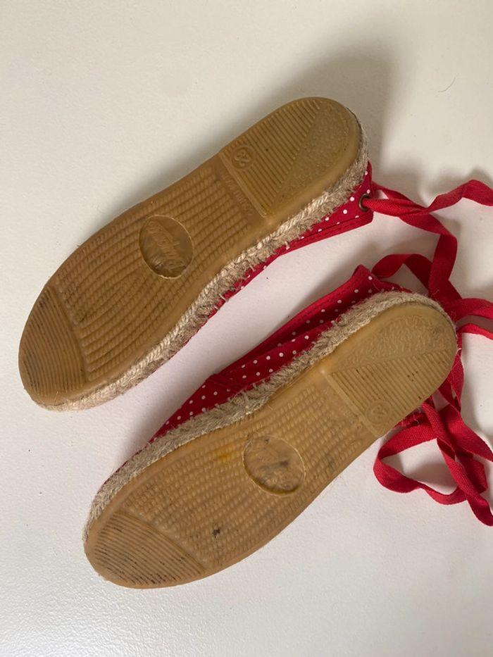 Espadrilles fille rouges à pois blancs - photo numéro 2