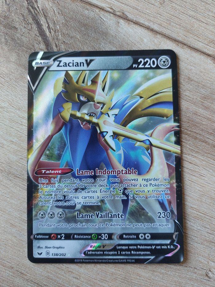 Carte pokemon Zacian V 138/202 Épée et bouclier - photo numéro 1