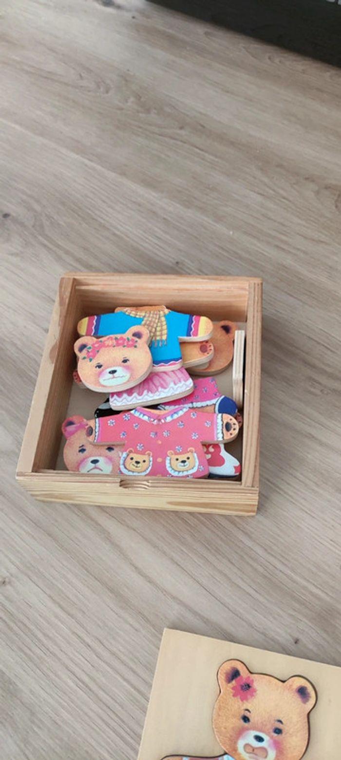 Jeu en bois puzzle ours - photo numéro 5